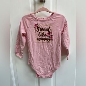 Garanimals 24M Pink, Gold, and Maroon Sweet Like Mommy Long Sleeve Girls Onesie